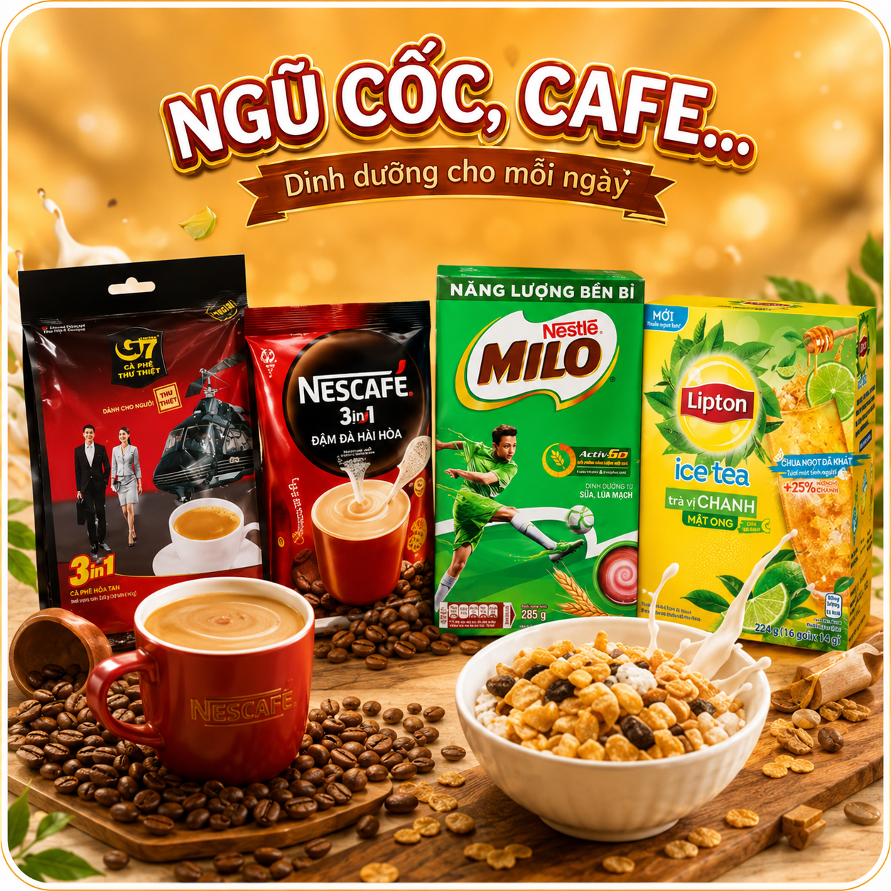 Ngũ Cốc, Cafe,Trà