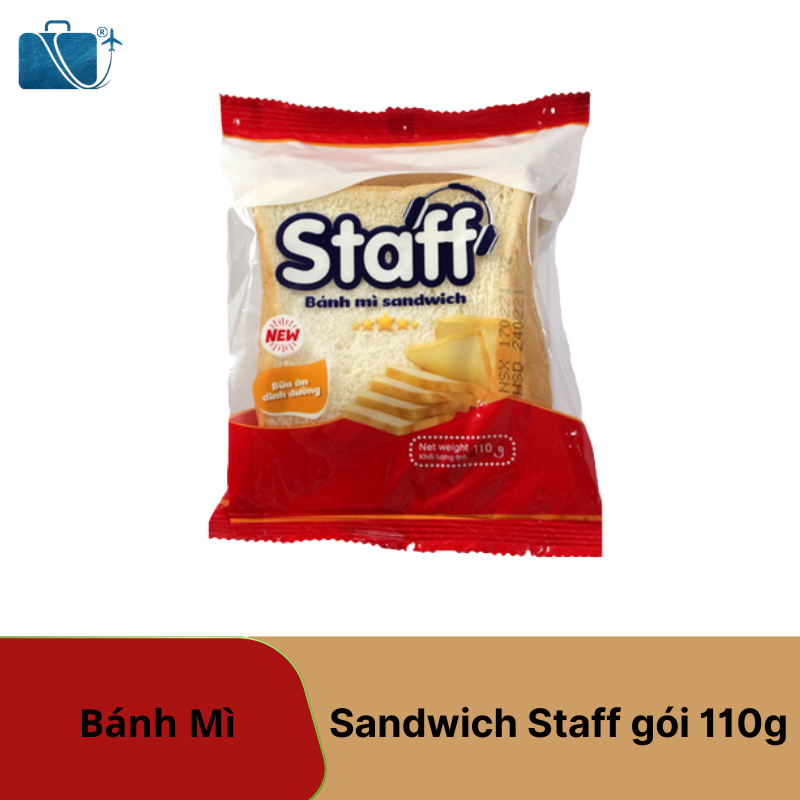 Bánh Mì Sandwich Staff Gói 110g – Ship Quốc Tế Nhật, Mỹ, Hàn, Campuchia