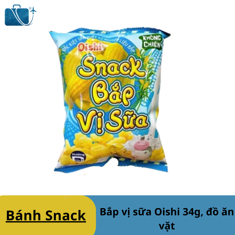 Bánh Snack Bắp Vị Sữa Oishi 34g – Ăn Vặt Giòn Tan, Thơm Ngon – Ship Quốc Tế Đi Mỹ, Nhật, Hàn, Úc