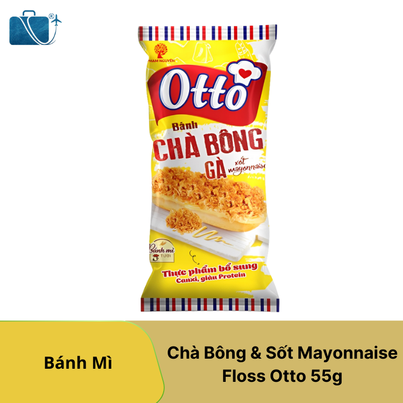 Bánh Mì Chà Bông & Sốt Mayonnaise Floss Otto 55g – Ship Quốc Tế Nhật, Mỹ, Hàn, Campuchia