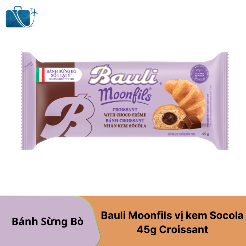 Bánh Sừng Bò Bauli Moonfils Vị Kem Socola 45g – Croissant Ship Quốc Tế Nhật, Mỹ, Hàn, Campuchia