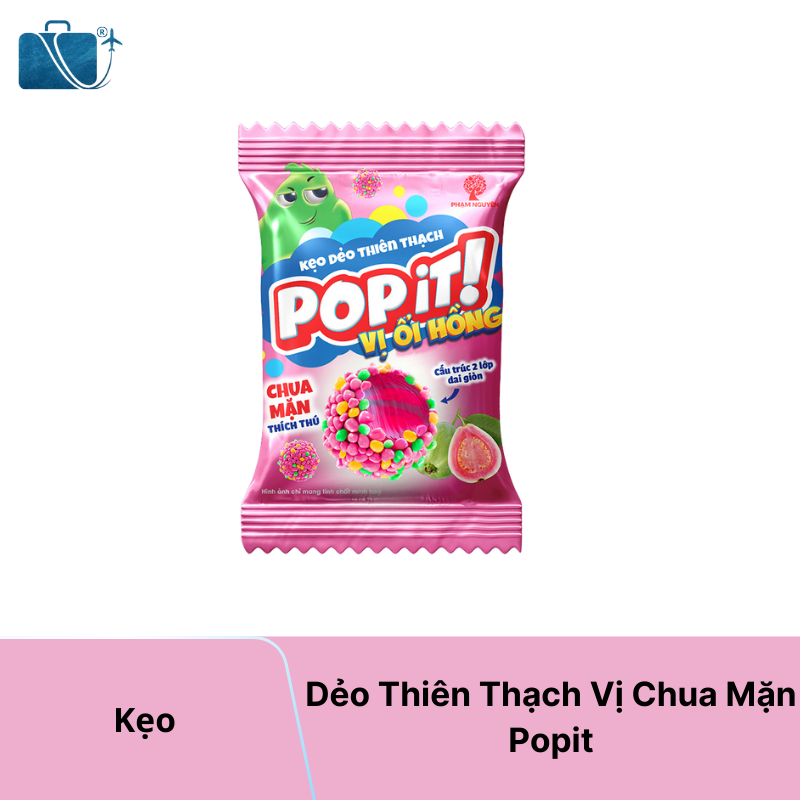 Kẹo Dẻo Thiên Thạch Vị Chua Mặn Popit – Bùng Nổ Vị Ổi Hồng Cực Lạ Miệng!