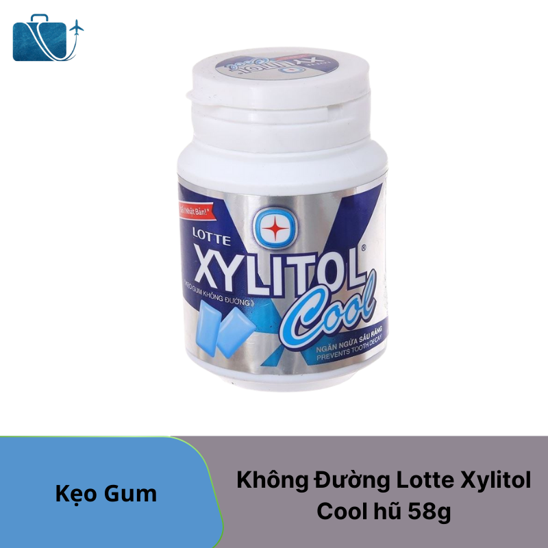Kẹo gum không đường Lotte Xylitol Cool hũ 58g