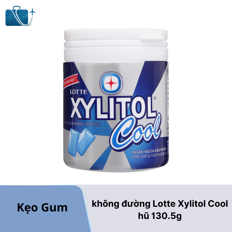 Kẹo Gum Không Đường Lotte Xylitol Cool Hũ 130.5g