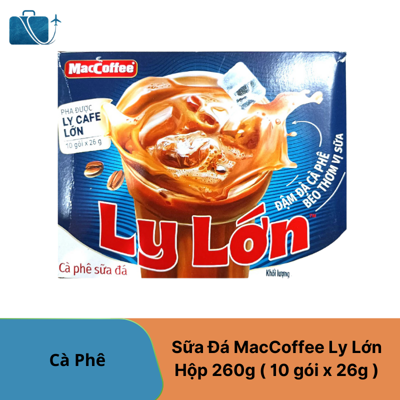 Cà phê sữa đá MacCoffee Ly Lớn Hộp 260g ( 10 gói x 26g )