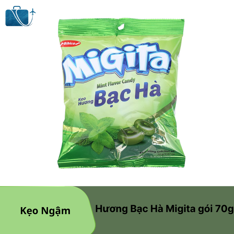 Kẹo ngậm hương bạc hà Migita gói 70g