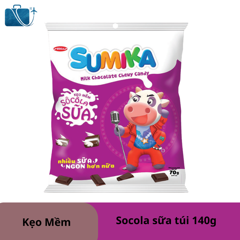 Kẹo Mềm Sumika Socola Sữa Túi 140g – Ngọt ngào, béo thơm, tan chảy trong miệng