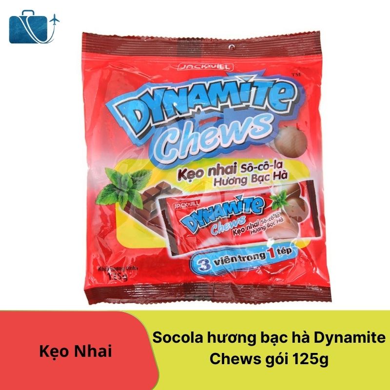 Kẹo Nhai Socola Hương Bạc Hà Dynamite Chews Gói 125g