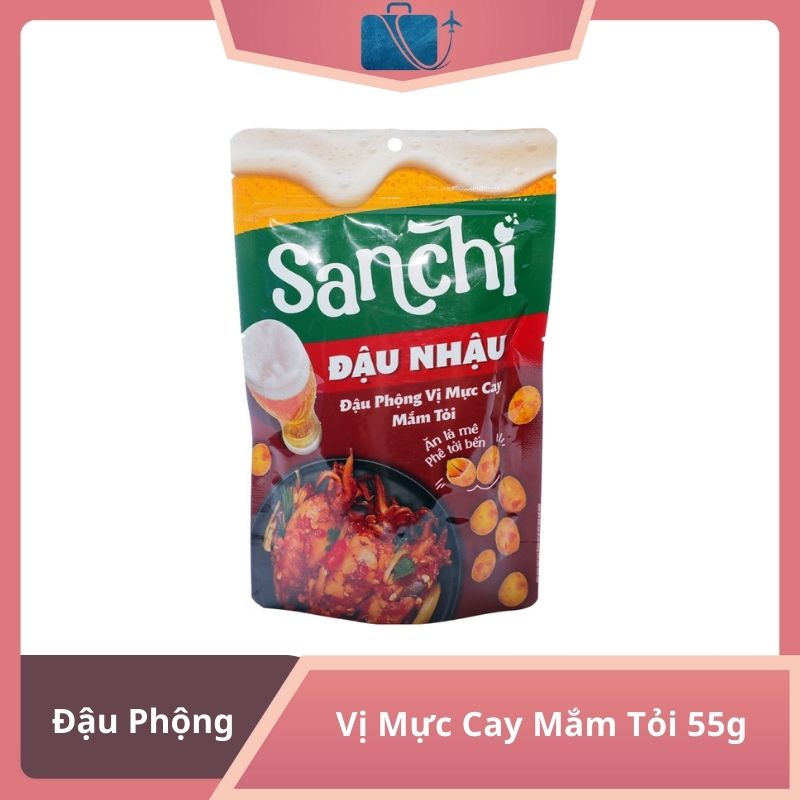 Đậu Phộng Vị Mực Cay Mắm Tỏi Tài Tài Sanchi Gói 55g