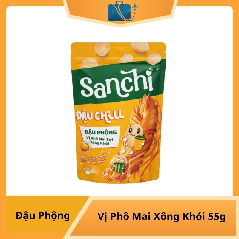 Đậu Phộng Vị Phô Mai Sợi Xông Khói Tài Tài Sanchi Gói 55g