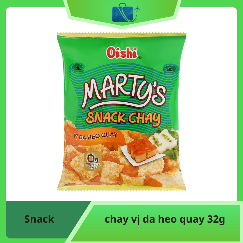 Snack Chay Vị Da Heo Quay Oishi Marty's Gói 32g