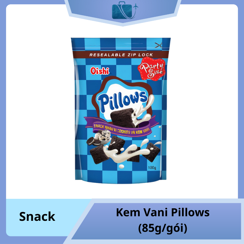 Oishi Pillows Vị Cookies & Kem Vani – Béo Thơm Ngọt Ngào, Ăn Mãi Không Ngán