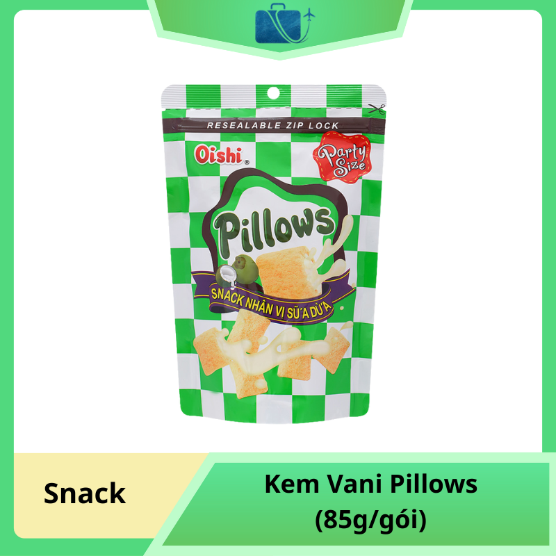 Snack Nhân Vị Sữa Dừa Oishi Pillows 80g – Béo Thơm Ngọt Dịu, Ăn Là Thích Ngay