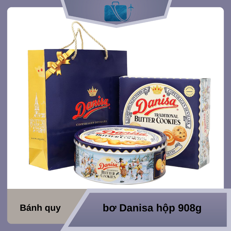 Bánh quy bơ Danisa hộp 908g – Hương vị hoàng gia, quà biếu sang trọng