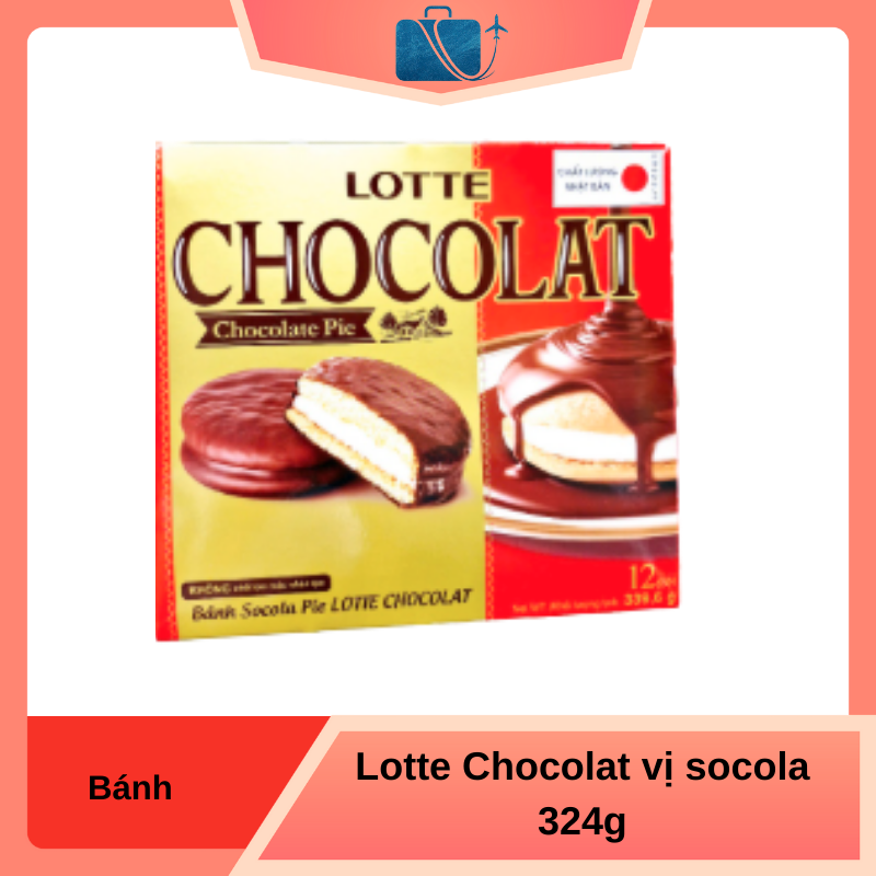 Bánh Lotte Chocolat vị Socola, Phô Mai hộp 339.6g
