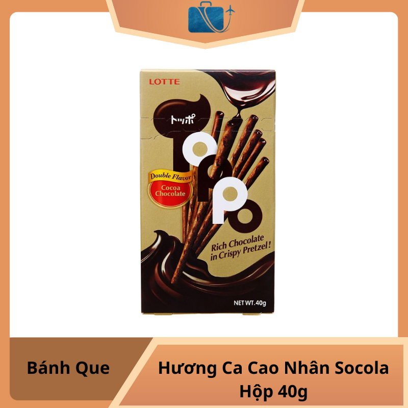 Bánh Que Lotte Toppo Hương Ca Cao Nhân Socola Hộp 40g