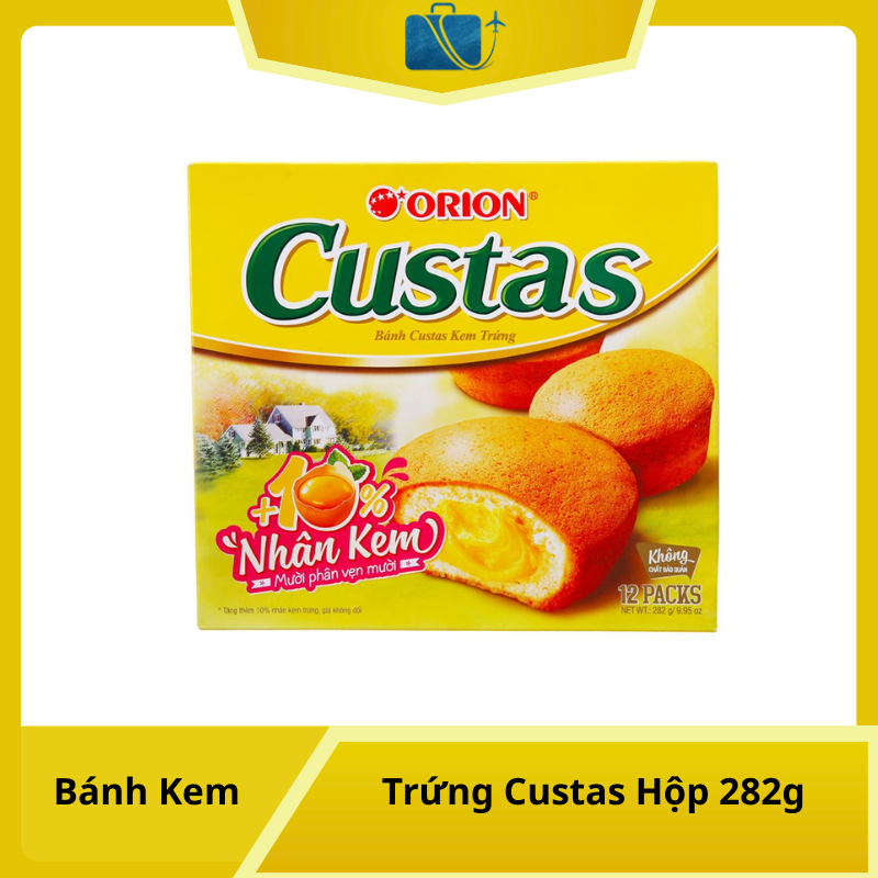 Bánh Kem Trứng Custas Hộp 282g (12 Cái)