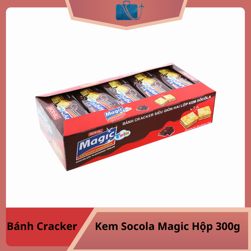 Bánh Cracker 2 Lớp Kem Socola Magic Hộp 300g