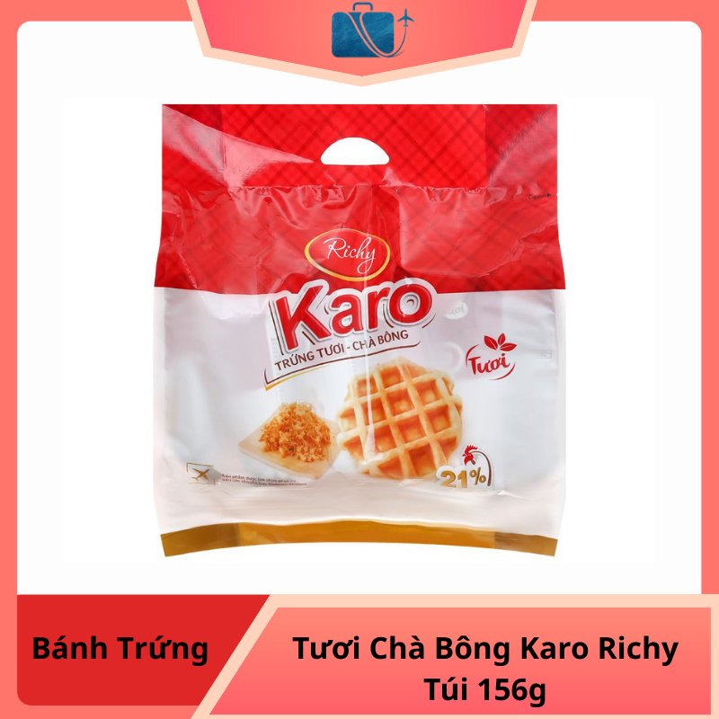 Bánh Trứng Tươi Chà Bông Karo Richy Túi 156g
