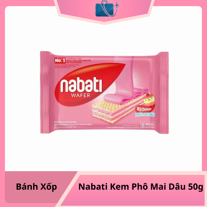 Bánh Xốp Nabati Kem Phô Mai Dâu 50g
