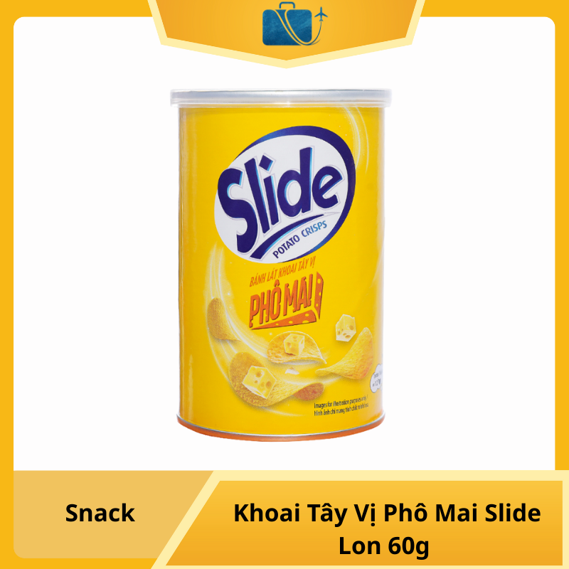 Snack Khoai Tây Vị Phô Mai Slide Lon 60g