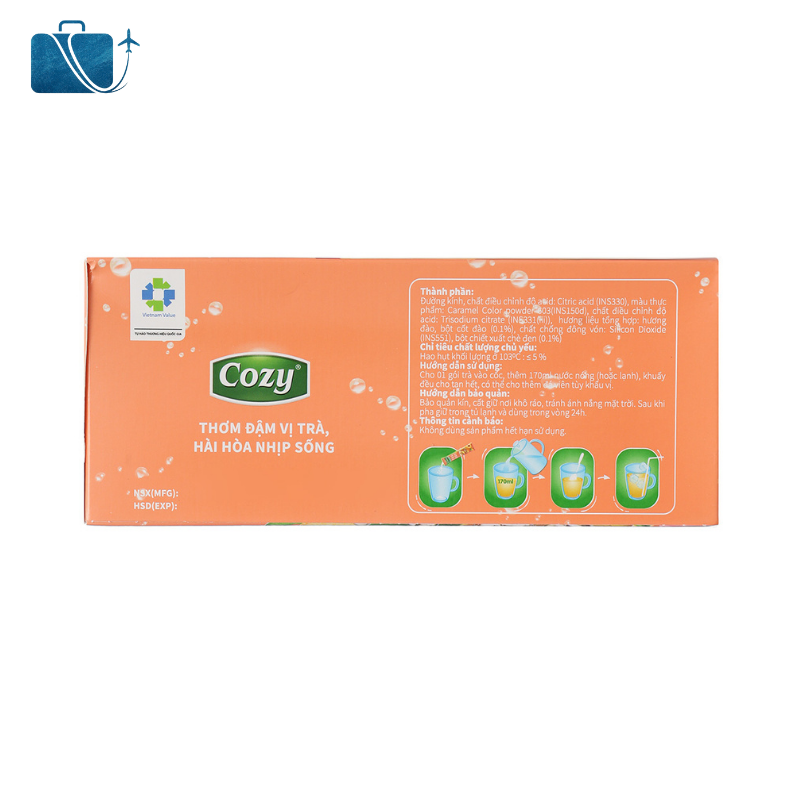 Trà Cozy Ice Tea Hương Đào Hộp 240g 2