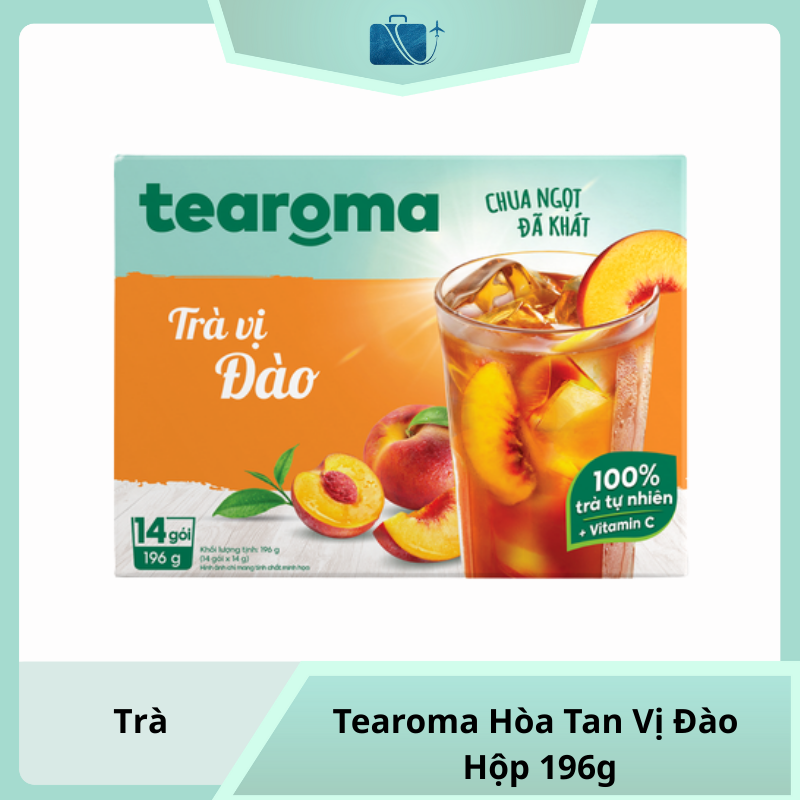 Trà Tearoma Hòa Tan Vị Đào Hộp 196g