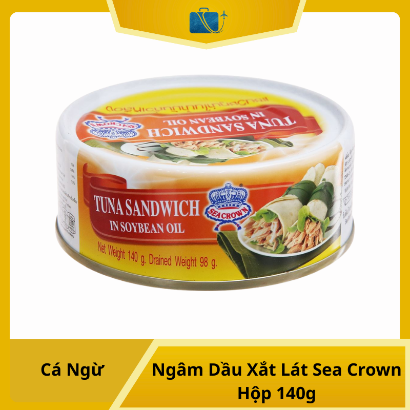 Cá Ngừ Ngâm Dầu Xắt Lát Sea Crown Hộp 140g