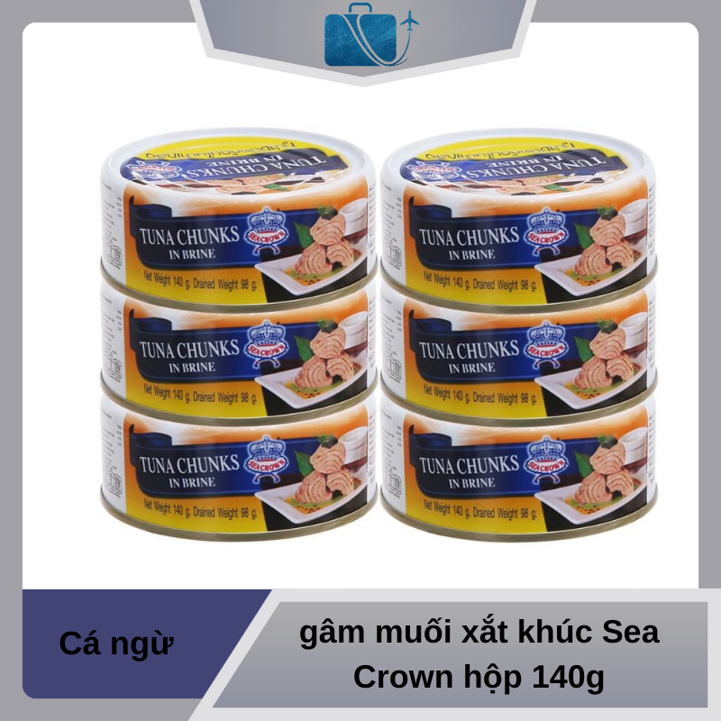 Cá Ngừ Ngâm Muối Xắt Khúc Sea Crown Hộp 140g