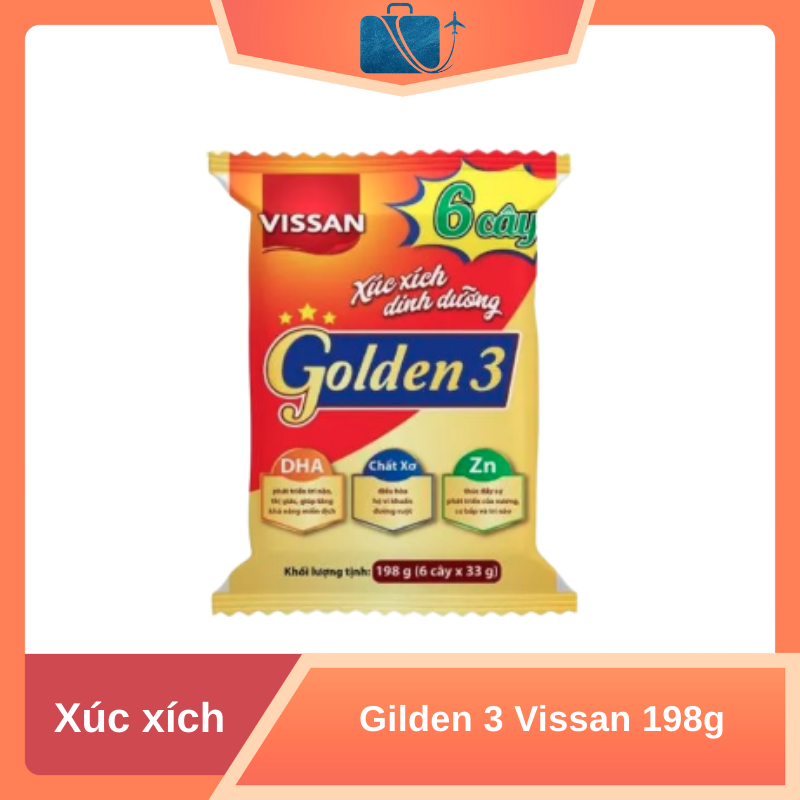 Xúc Xích Dinh Dưỡng Gilden 3 Vissan 198g