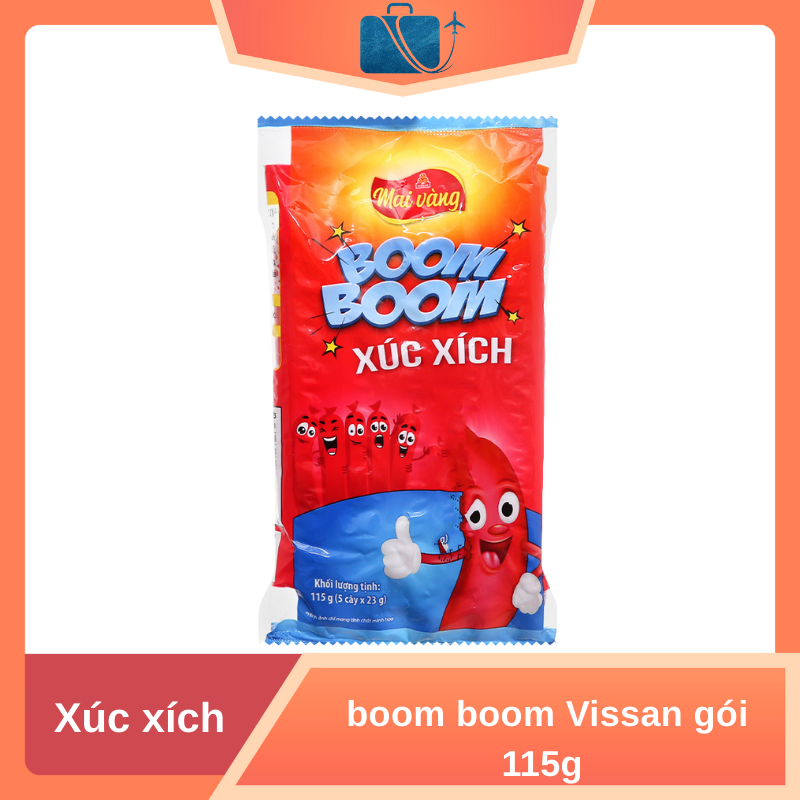 Xúc Xích Tiệt Trùng Boom Boom Vissan Gói 115g