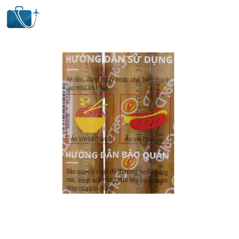 Xúc Xích Bò Tiệt Trùng Gold C.P Gói 200g 3