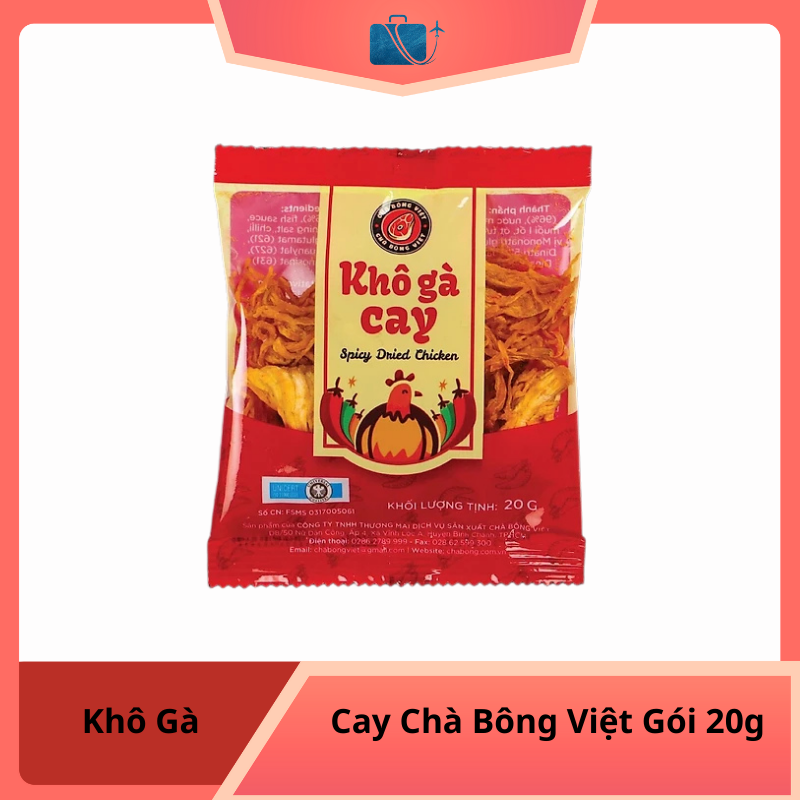 Khô Gà Cay Chà Bông Việt Gói 20g