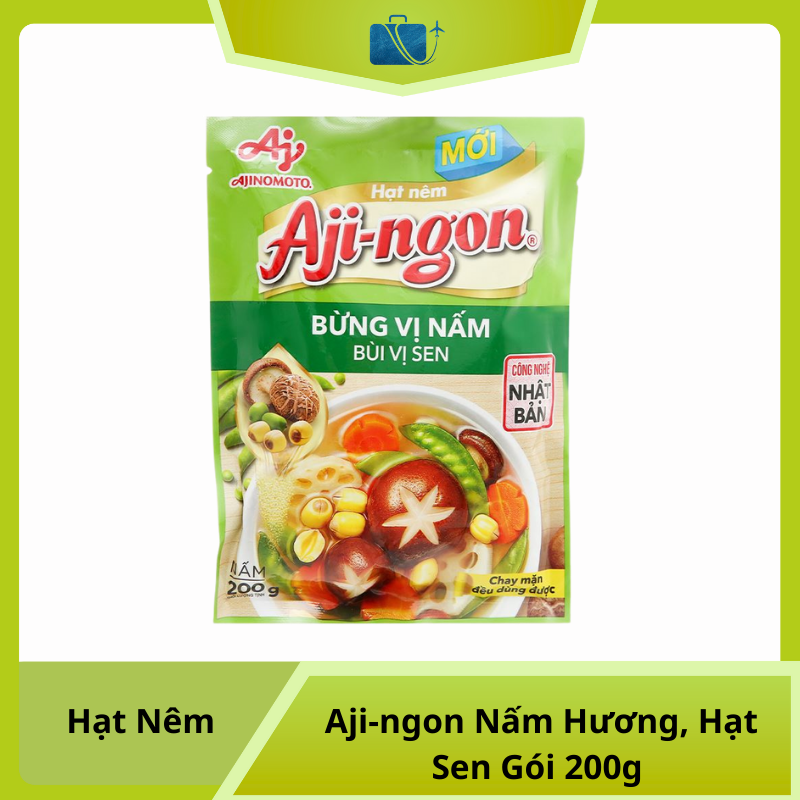 Hạt Nêm Aji-ngon Nấm Hương, Hạt Sen Gói 200g