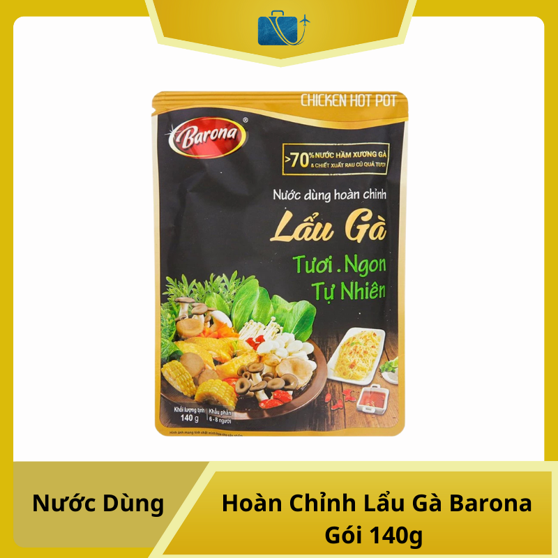Nước Dùng Hoàn Chỉnh Lẩu Gà Barona Gói 140g