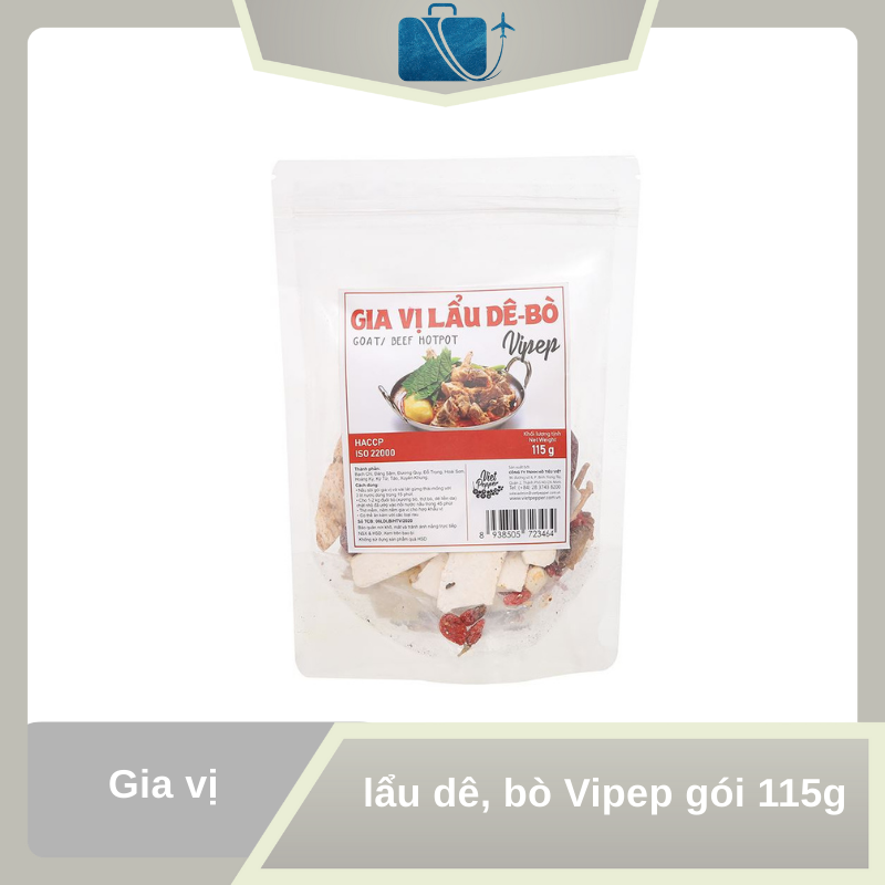 Gia Vị Lẩu Dê, Bò Vipep Gói 115g