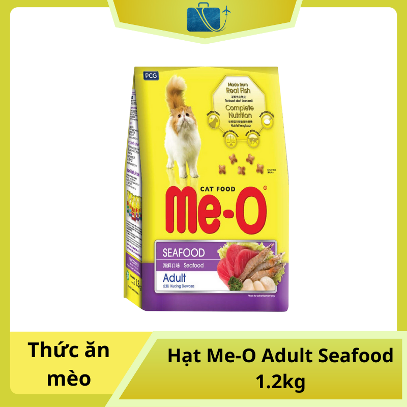 Hạt Me-O Adult Seafood 1.2kg – Thức Ăn Cho Mèo Trưởng Thành Giàu Dinh Dưỡng, Hương Vị Hải Sản Thơm Ngon