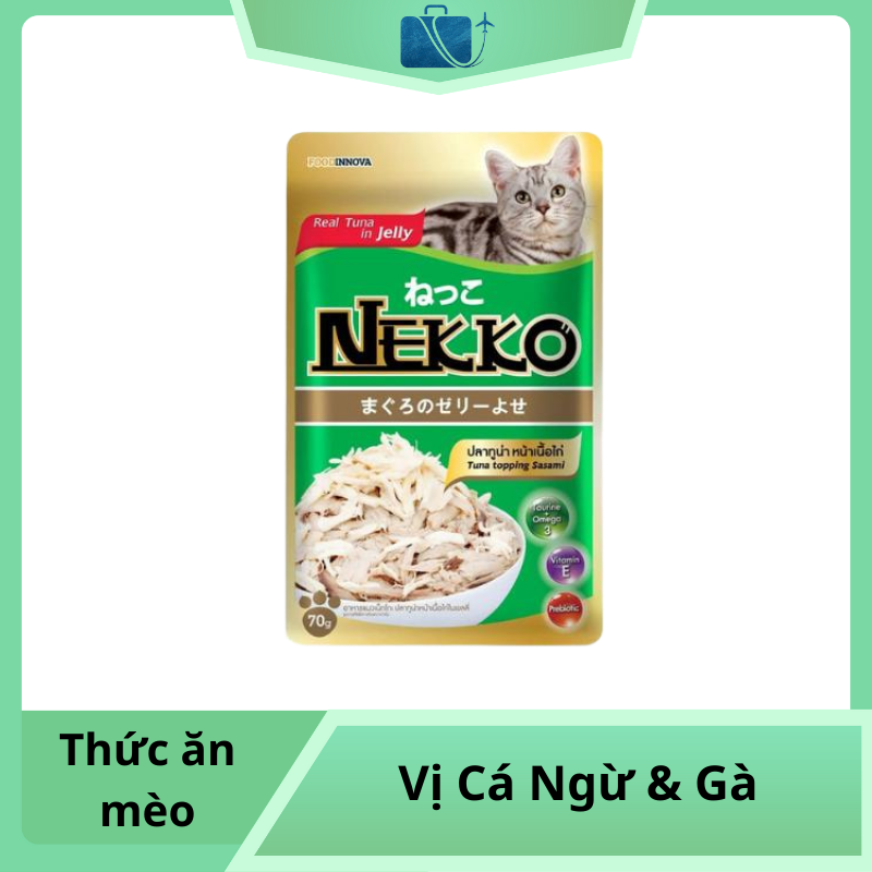 Thức Ăn Ướt NEKKO Jelly Cho Mèo 70g – Vị Cá Ngừ & Gà – Mềm Ngon, Dễ Ăn, Bổ Dưỡng