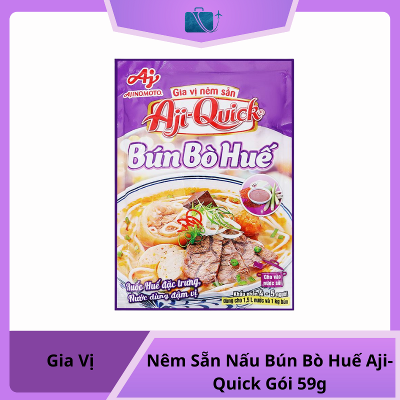 Gia Vị Nêm Sẵn Nấu Bún Bò Huế Aji-Quick Gói 59g