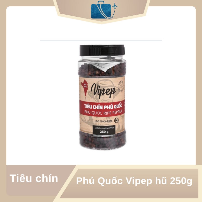 Tiêu chín Phú Quốc Vipep hũ 250g