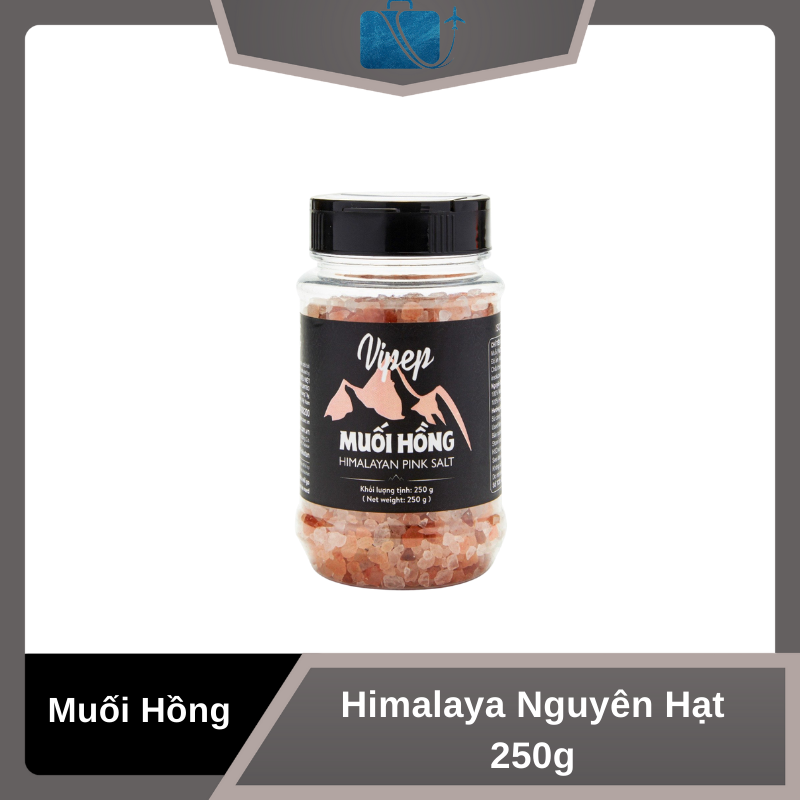 Muối Hồng Himalaya Nguyên Hạt Vipep Hũ Nhựa 250g