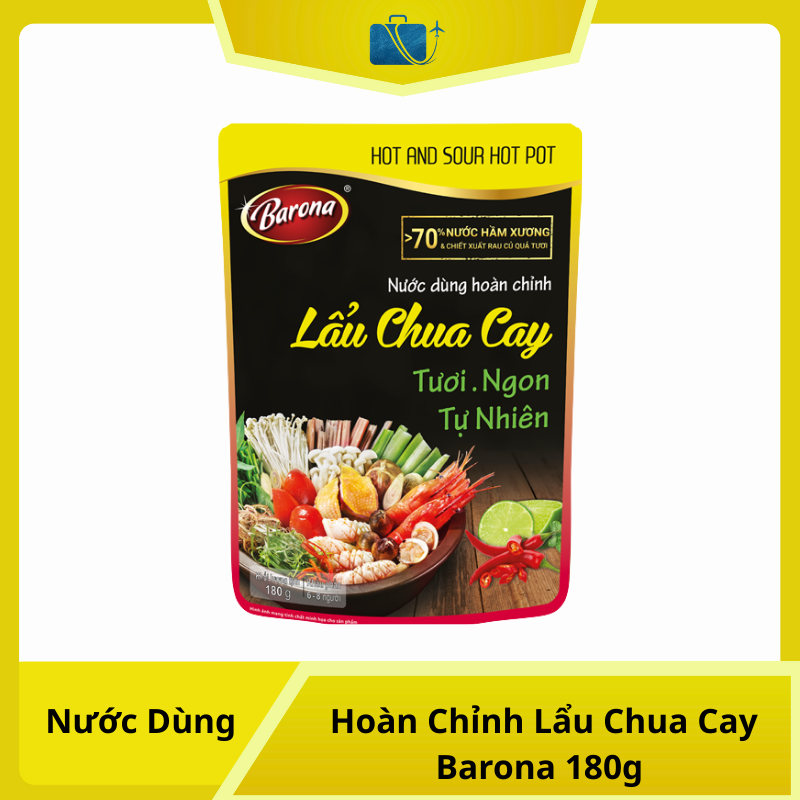 Nước Dùng Hoàn Chỉnh Lẩu Chua Cay Barona 180g