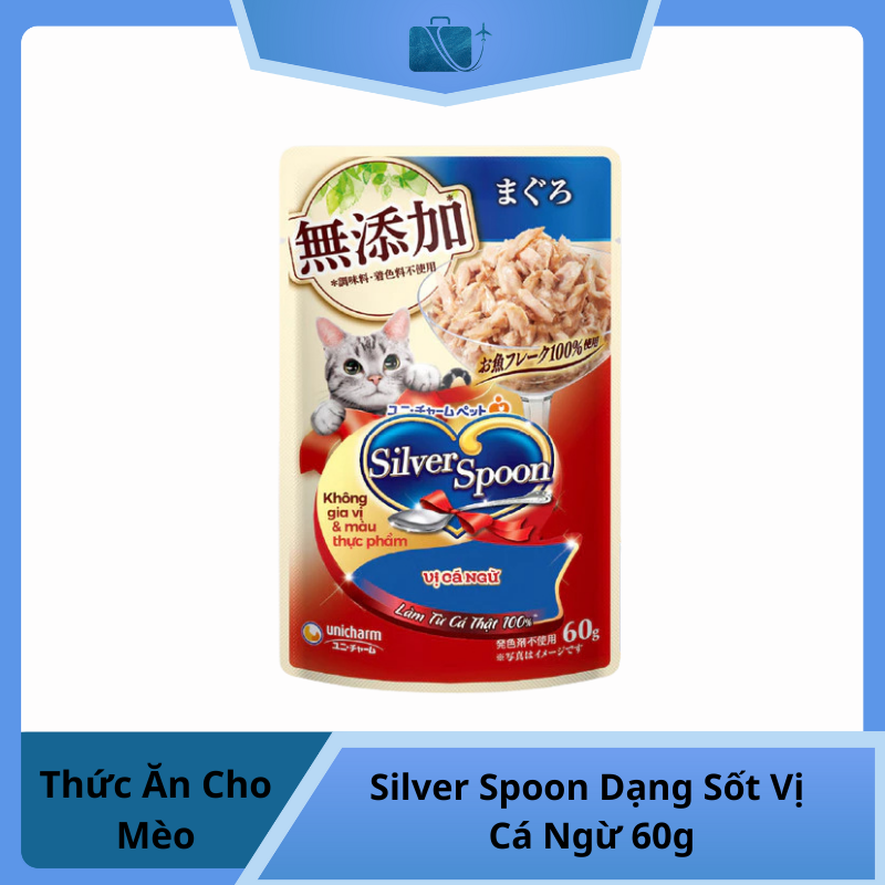 Thức Ăn Ướt Cho Mèo Silver Spoon Dạng Sốt Vị Cá Ngừ 60g