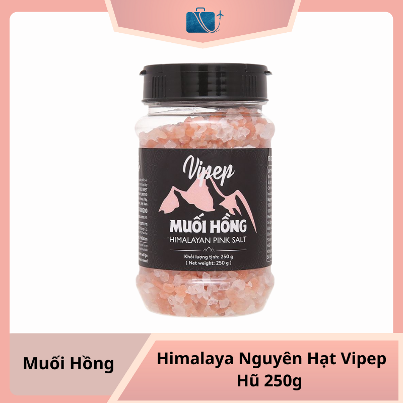 Muối Hồng Himalaya Nguyên Hạt Vipep Hũ 250g