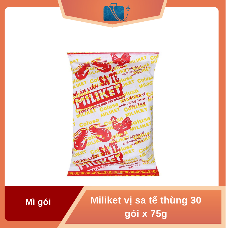 Mì gói Miliket vị sa tế thùng 30 gói x 75g