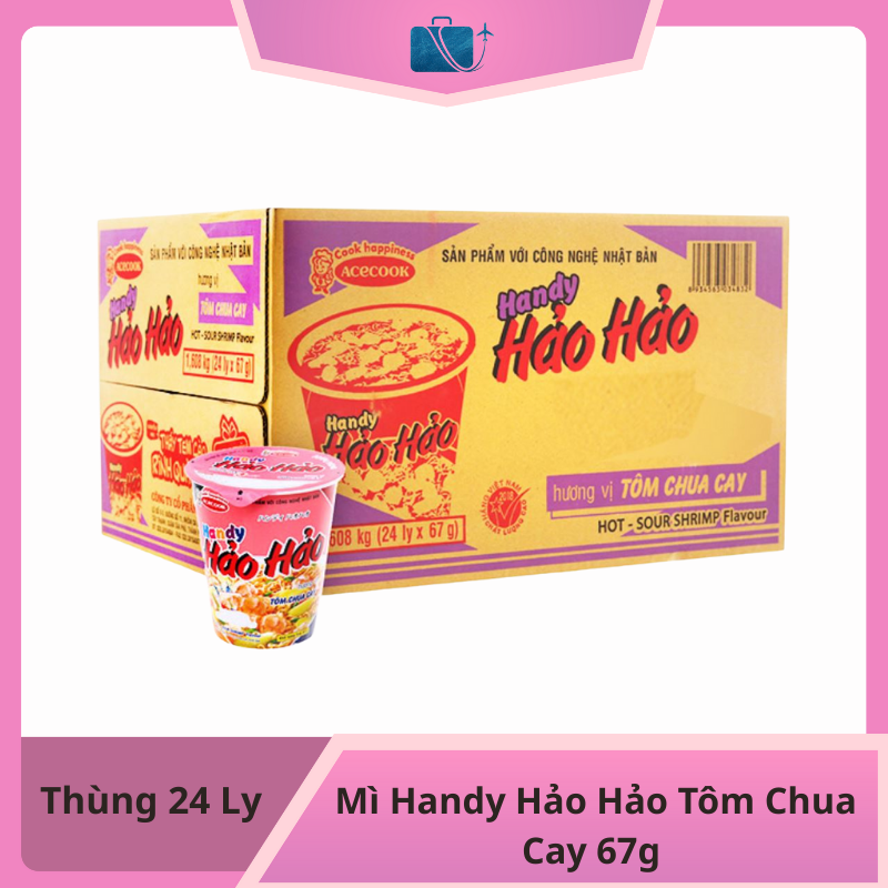 Thùng 24 Ly Mì Handy Hảo Hảo Tôm Chua Cay 67g