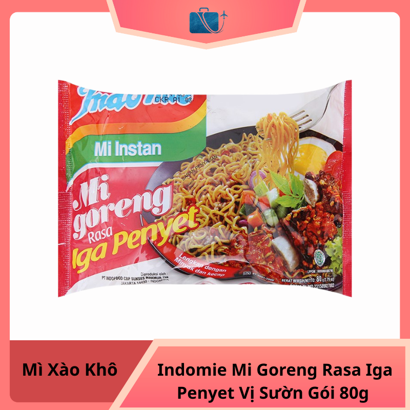 Mì Xào Khô Indomie Mi Goreng Rasa Iga Penyet Vị Sườn Gói 80g