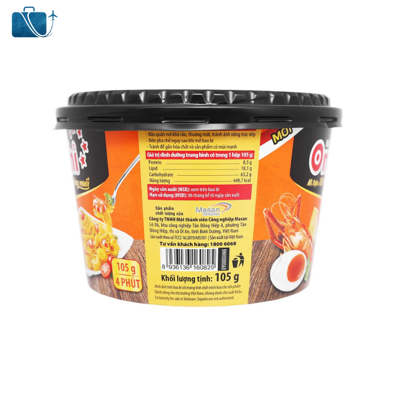 Mì Trộn Omachi Xốt Tôm Phô Mai Trứng Muối Hộp 105g 2