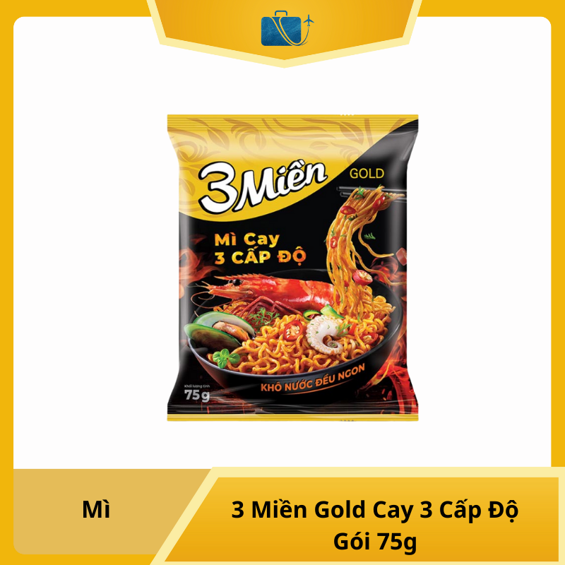 Mì 3 Miền Gold Cay 3 Cấp Độ Gói 75g