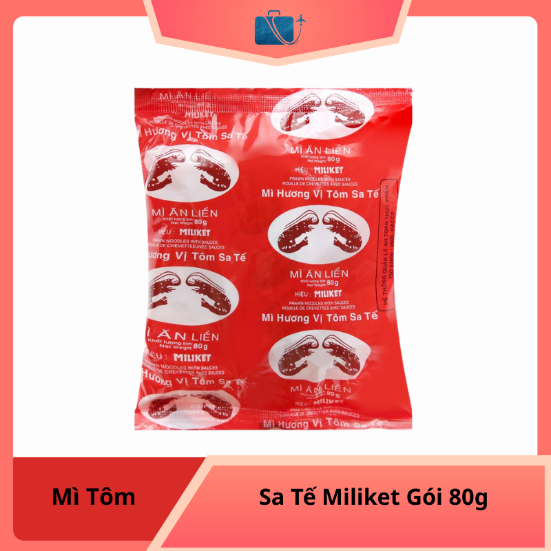 Mì Tôm Sa Tế Miliket Gói 80g